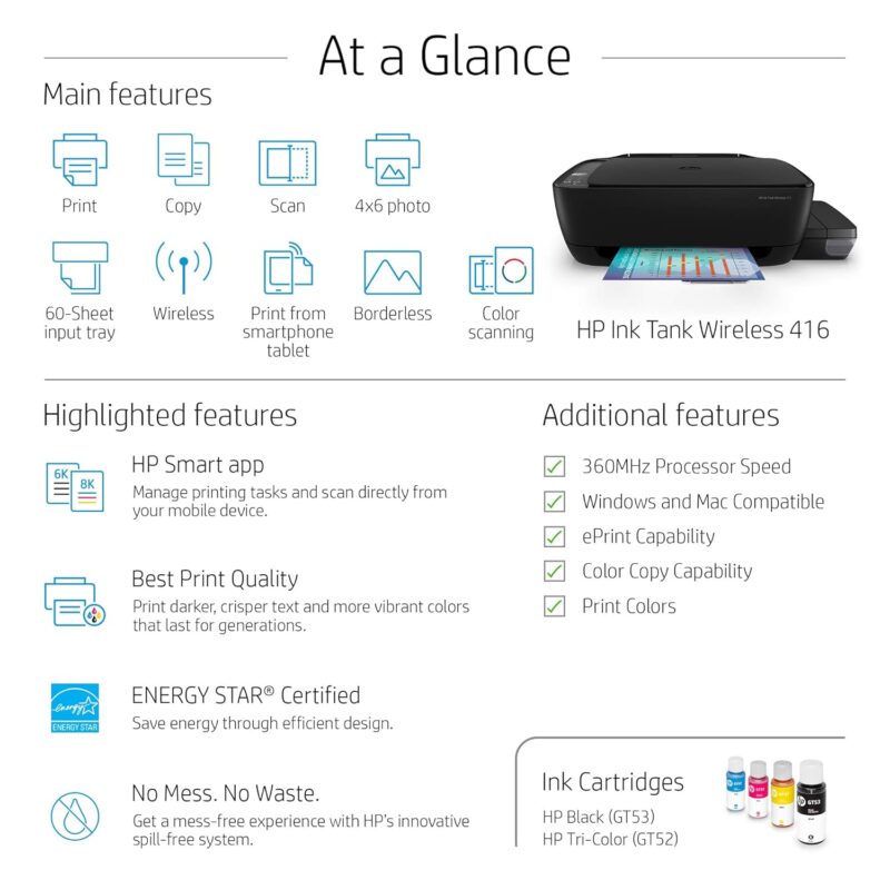 HP Inkjet Printer - HP Ink Tank Wireless 416 Printer - Image 2