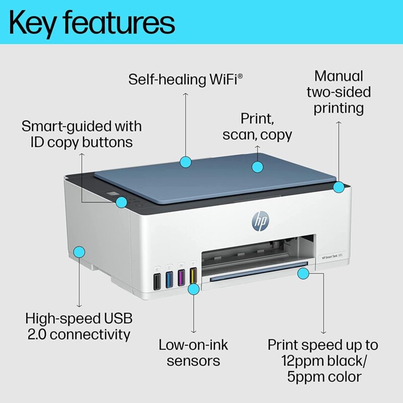 HP Inkjet Printer - HP Smart Tank 585 All-in-One Printer - Image 3