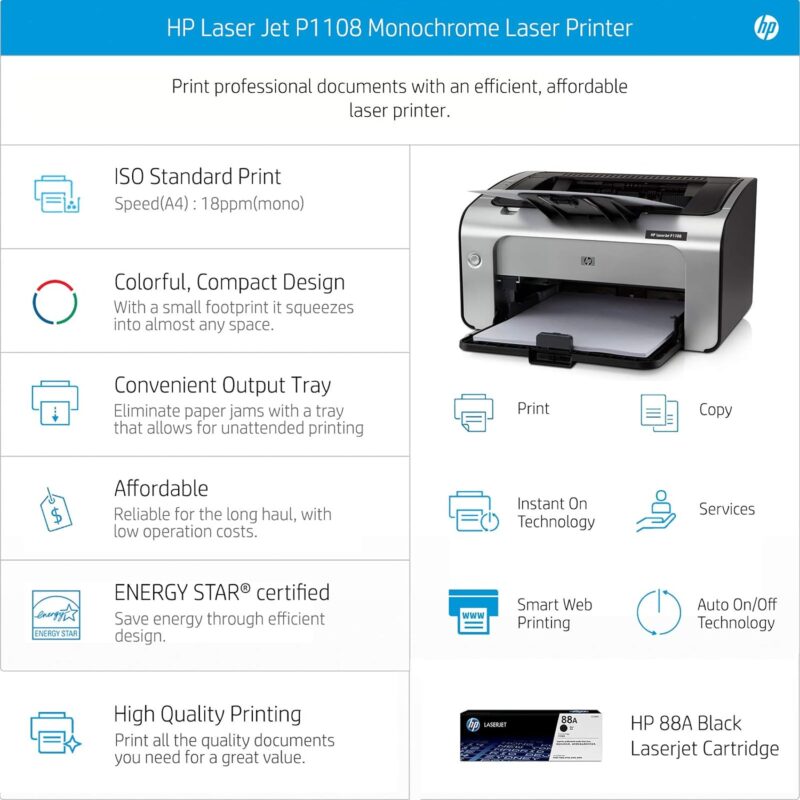 HP Laserjet  Printer - HP LaserJet Pro P1108 Printer - Image 7