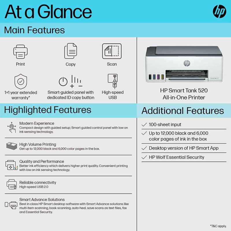 HP Inkjet Printer - HP Smart Tank 520 All-in-One Printer - Image 2