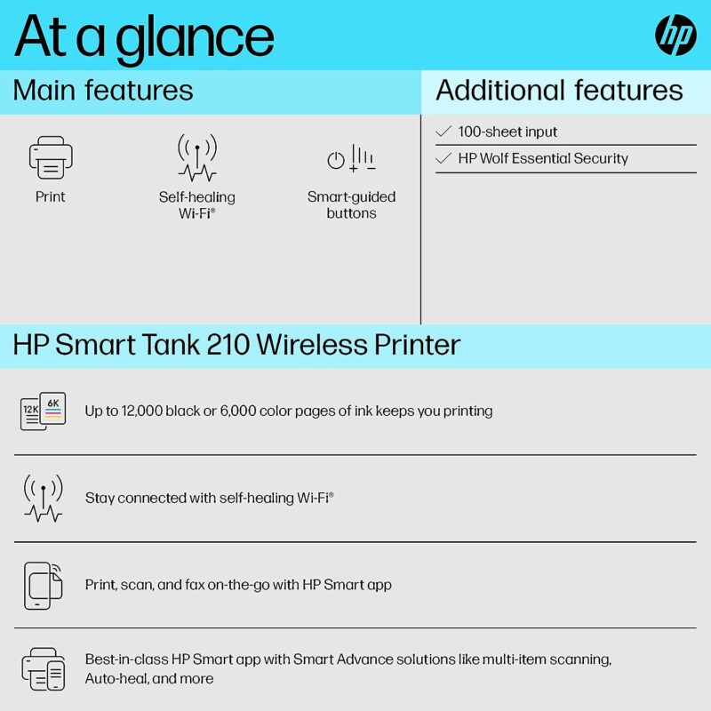 HP Inkjet Printer - HP Smart Tank 210 All-in-One Printer - Image 2