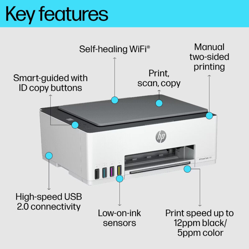 HP Inkjet Prinnter - HP Smart Tank 580 All-in-One Printer - Image 8