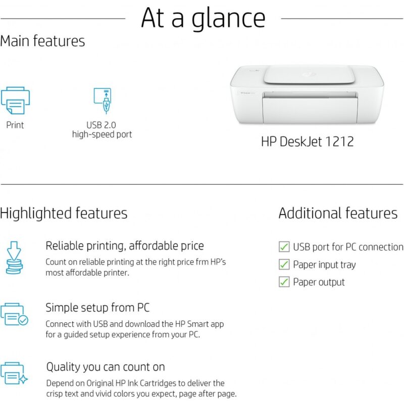 HP DeskJet 1212 Printer - Image 6